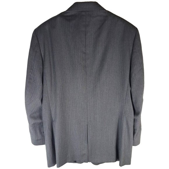 Mens Jos A Bank Signature Blazer Sports Coat Wool Gray Herringbone Business 44L - Picture 6 of 6